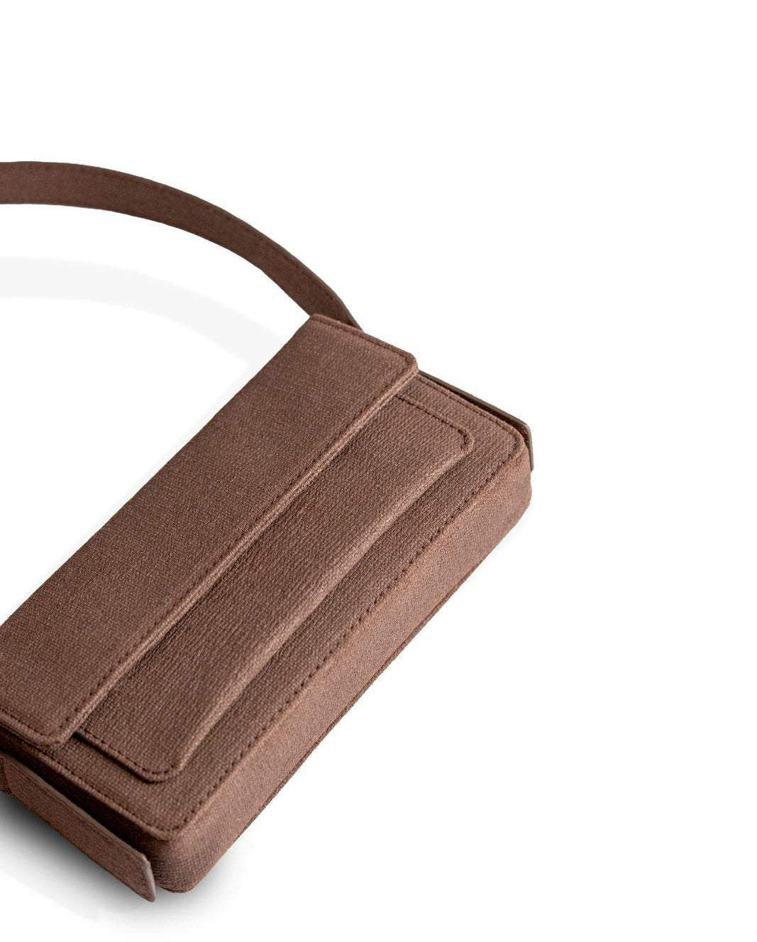 Plain Shoulder Bag - Brown